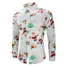 Load image into Gallery viewer, Men's Shirts Christmas Shirt Mens Polyester Tops Casual Snowflakes Santa Candy Printed Christmas Shirt Top Blouse Men Shirts